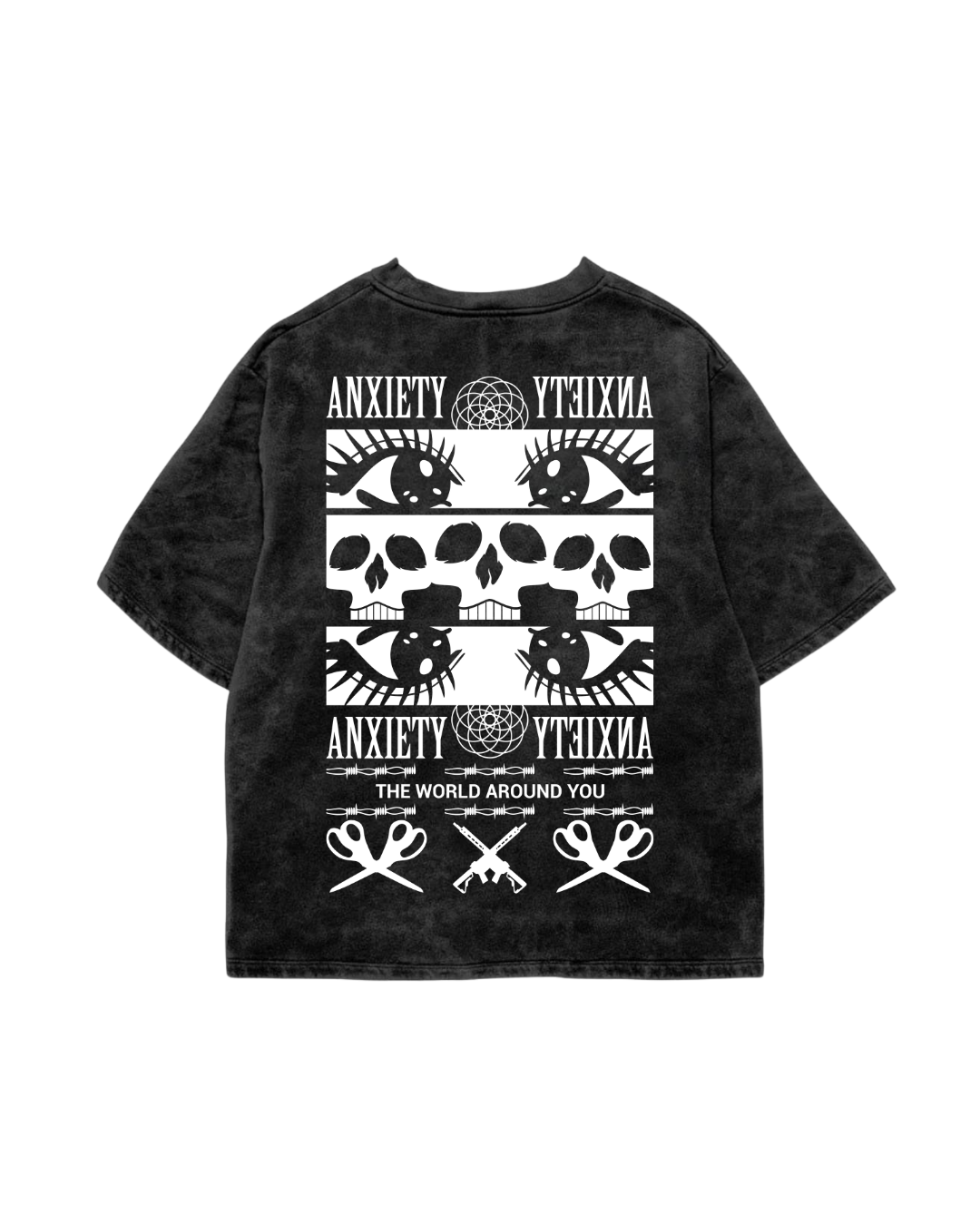 ANXIETY Black Acid Wash