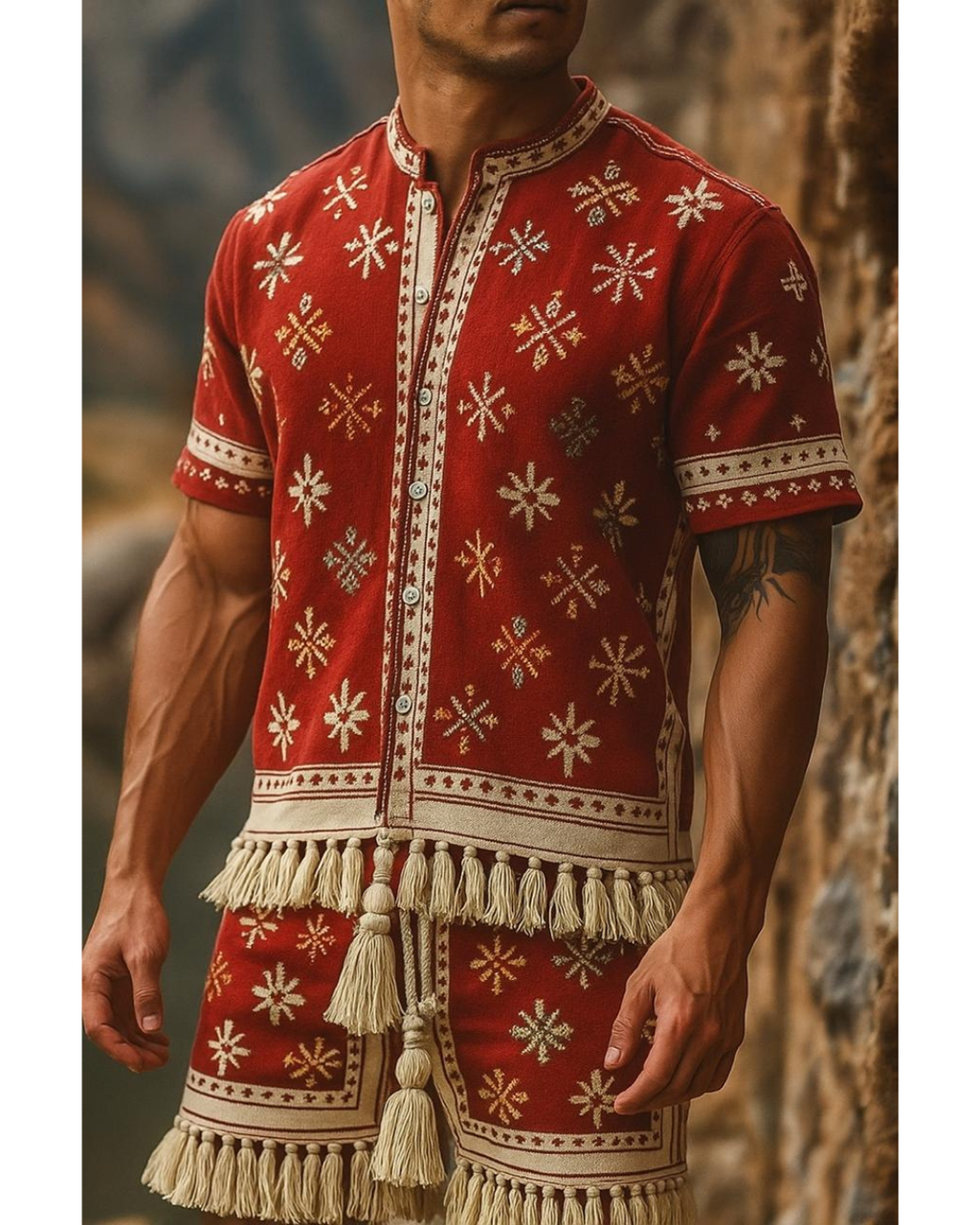 Negrito Boho Holiday Set - Red & Cream