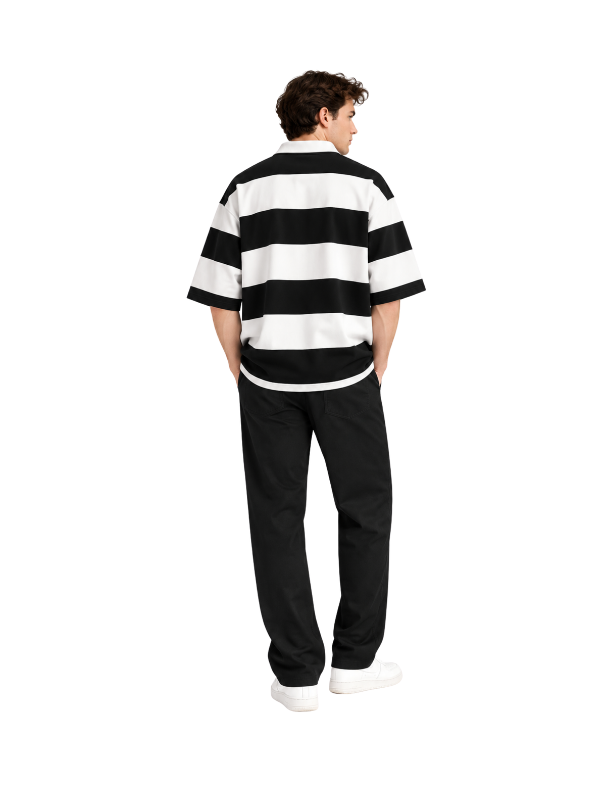 Unisex Oversized Striped Polo